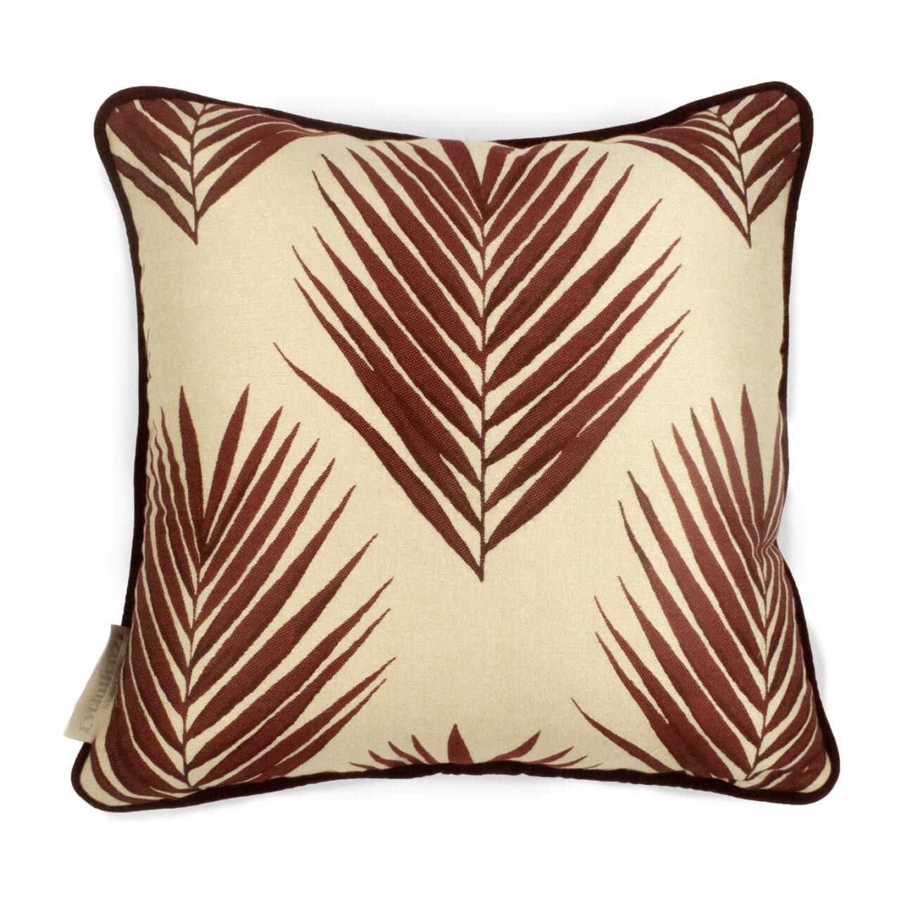 Bamboo Leaf Red | Outdoor Cushion - Evolution21 | By Karine Bonjean